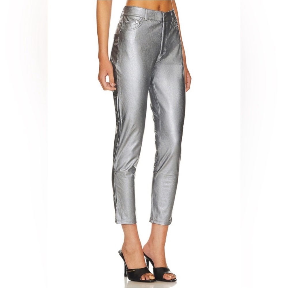 Commando Faux Leather Five Pocket Pant in Platinum Size XS